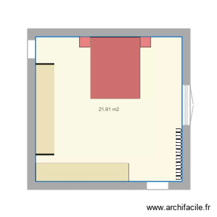 chambre 1bis. Plan de 