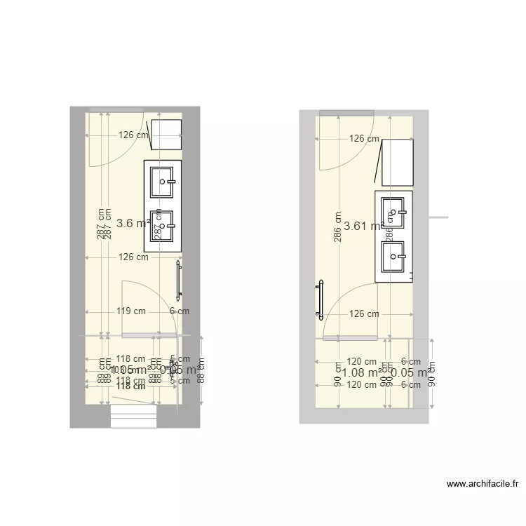 salle de douche. Plan de salle de douche. Plan de