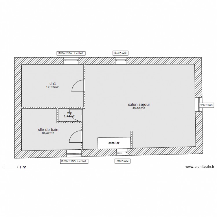 plan avec fenetre. Plan de 0 pièce et 0 m2