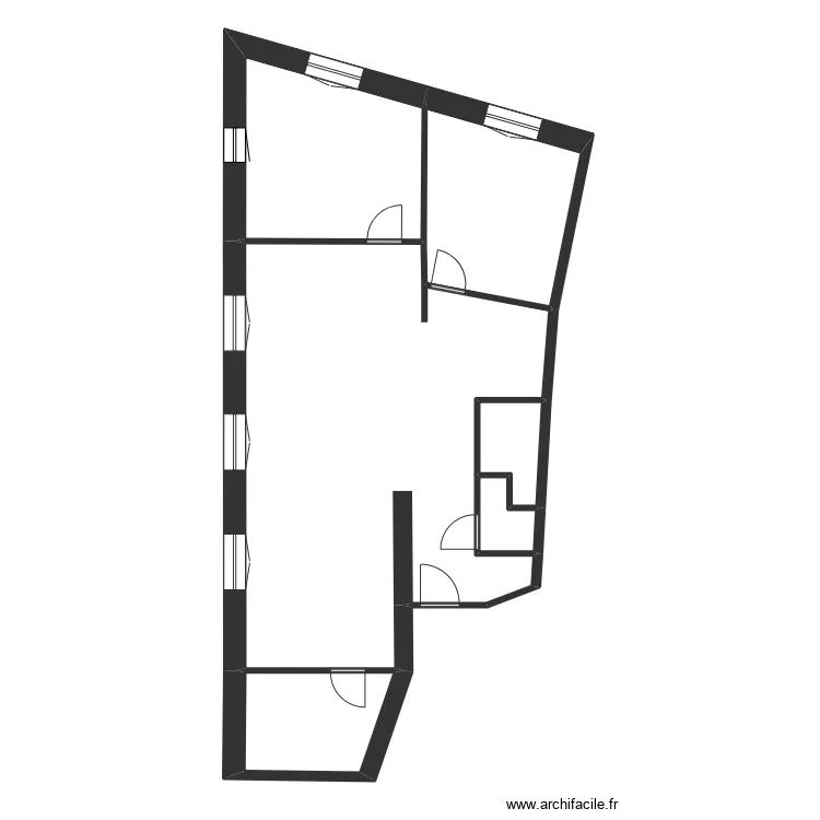 SCI SF A7 &eacute;tage 1 en face. Plan de 6  et 91 m²