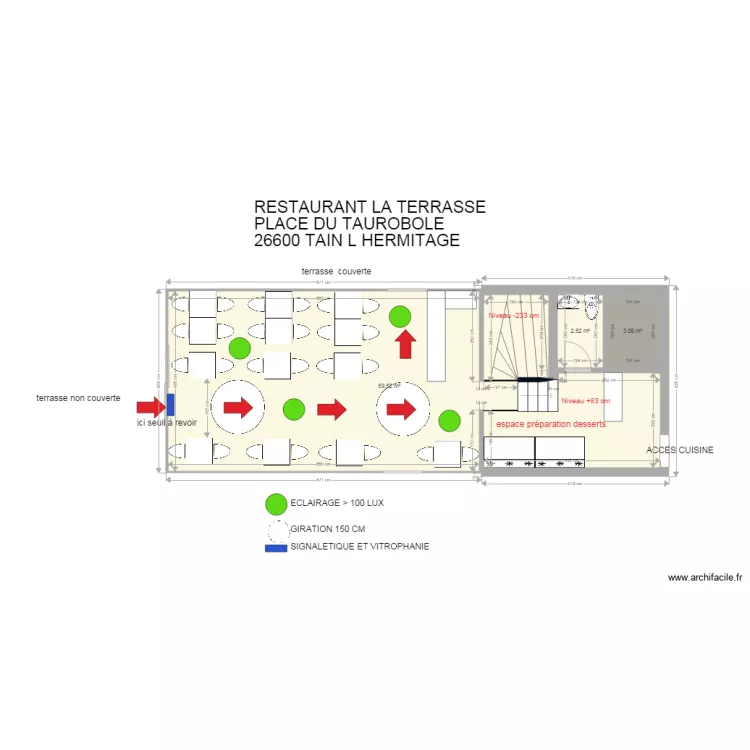restaurant la terrasse. Plan de restaurant la terrasse. Plan de