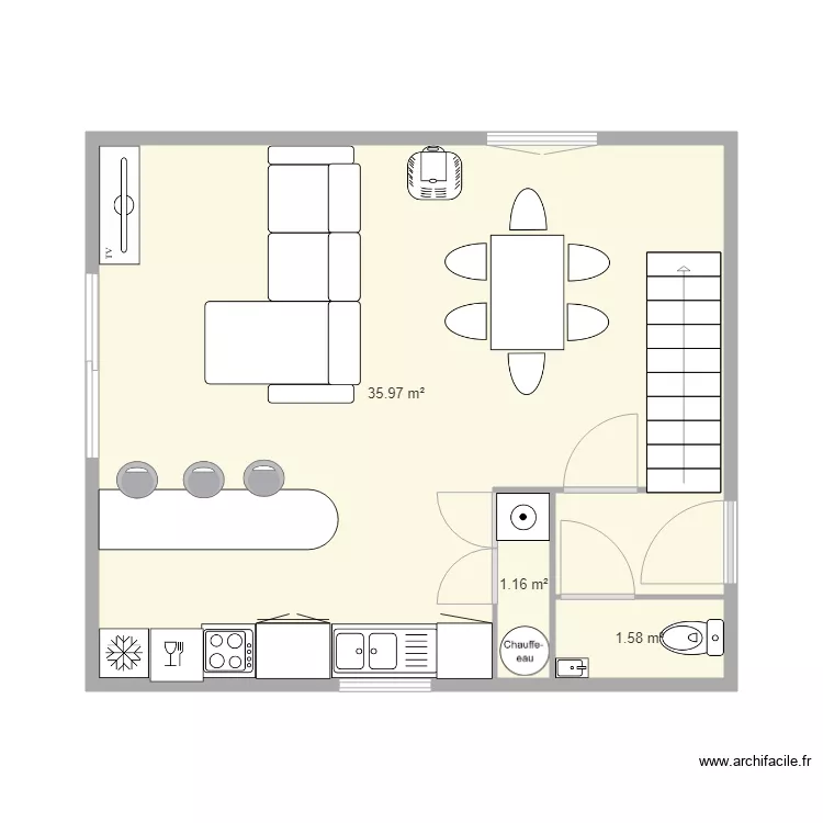 3 CONTAINER 20P RDC. Plan de 