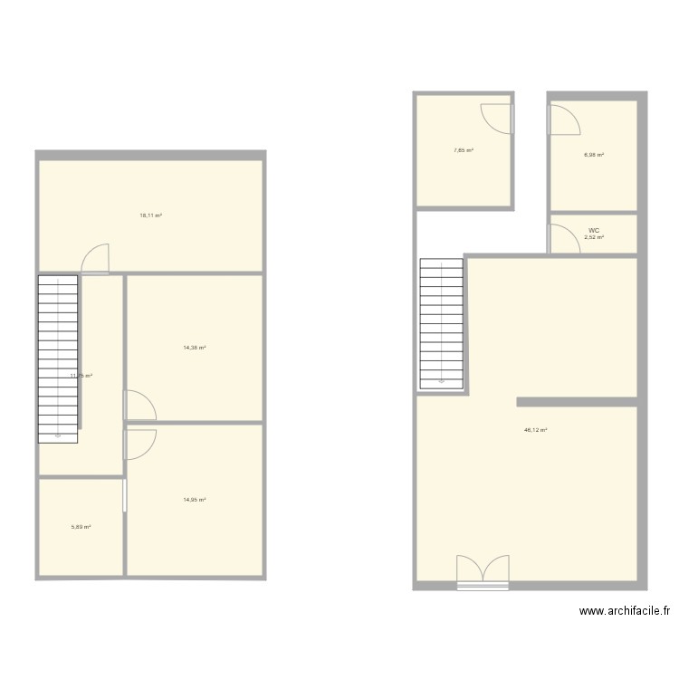 refectoire haut et bas. Plan de 0 pièce et 0 m2