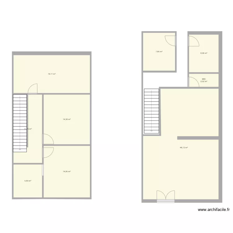 refectoire haut et bas. Plan de 
