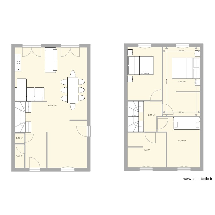 Maison Orvault projet meublé. Plan de 0 pièce et 0 m2