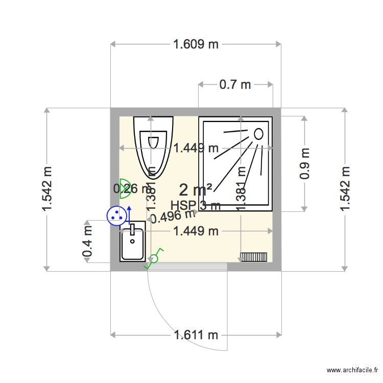 1er étage Petit chambre et Salle de bain . Plan de 0 pièce et 0 m2