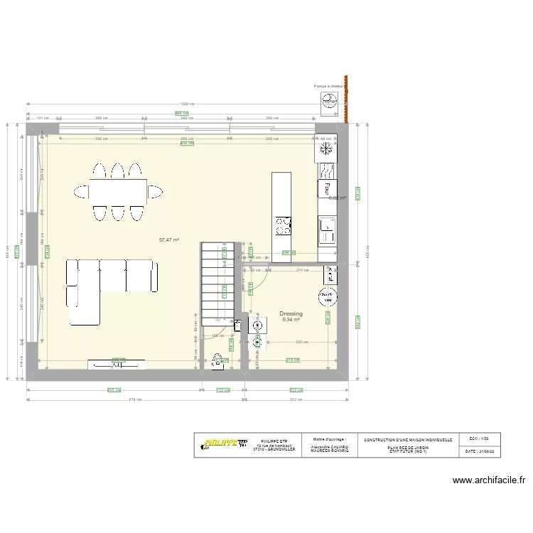 REZ DE JARDIN LOT B CRUSNES. Plan de 