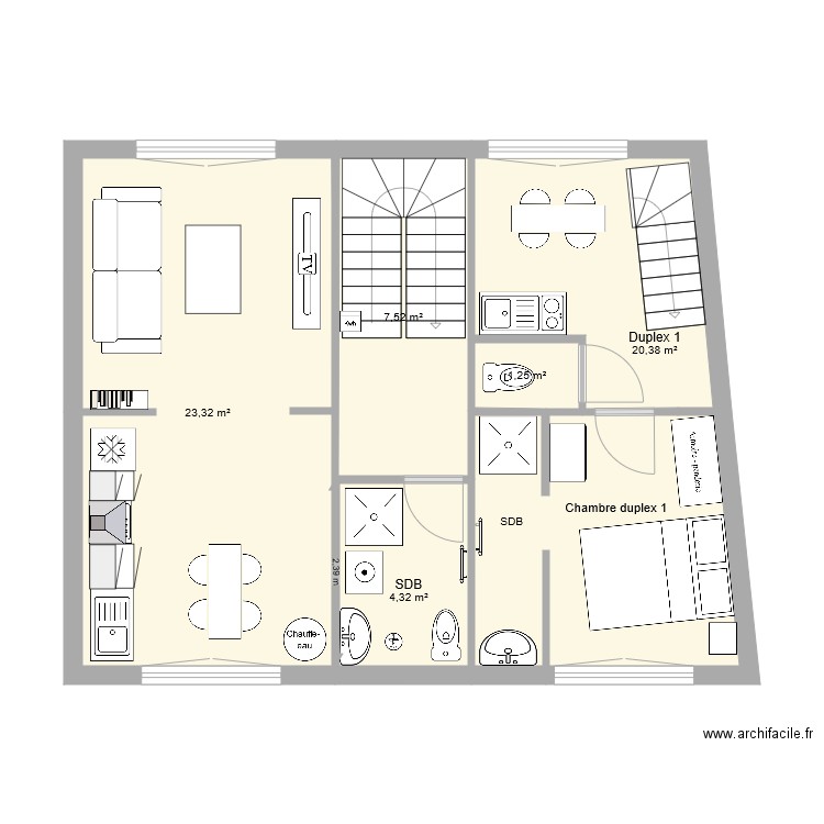 Plan duplex étage octobre 2021. Plan de 0 pièce et 0 m2