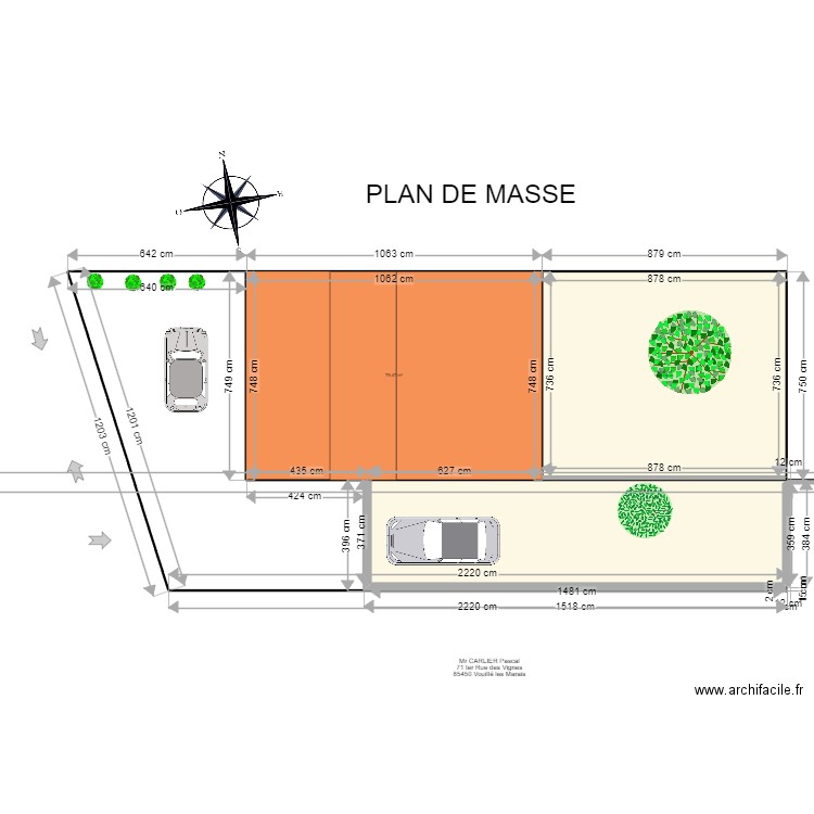 PLAN DE MASSE 2. Plan de 3 pièces et -879 m2