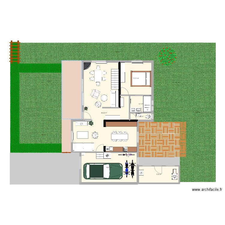 Maison 2. Plan de 6 pièces et 93 m2