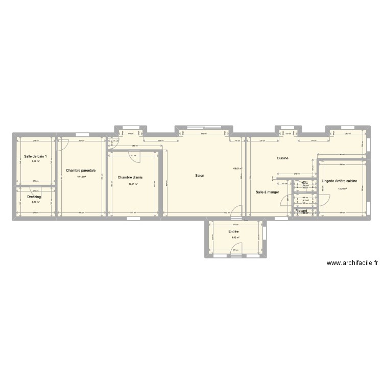 ER maison. Plan de 10 pièces et 145 m2