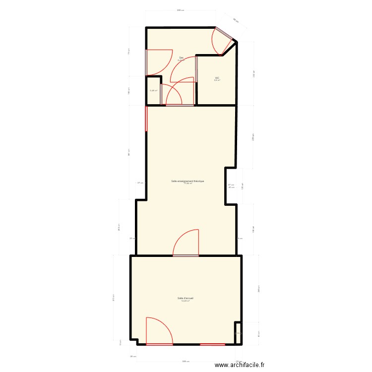 coutiches. Plan de 6 pièces et 39 m2