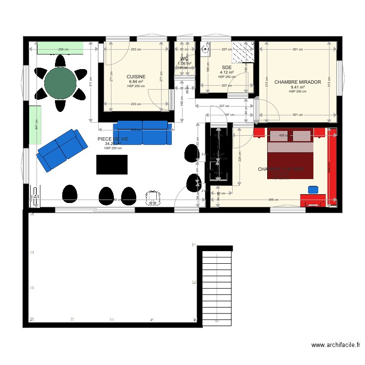 RDC MEUBLE. Plan de 0 pièce et 0 m2