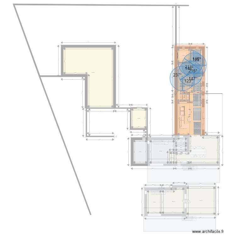 maison flowers toitures. Plan de 20 pièces et 427 m2