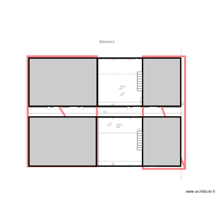 46485 croquis BAT A RDC et 1er étage. Plan de 0 pièce et 0 m2