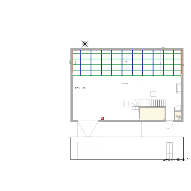 TP Plaquiste 2. Plan de 3 pièces et 103 m2