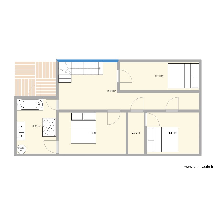 maison plutôt bien. Plan de 10 pièces et 118 m2