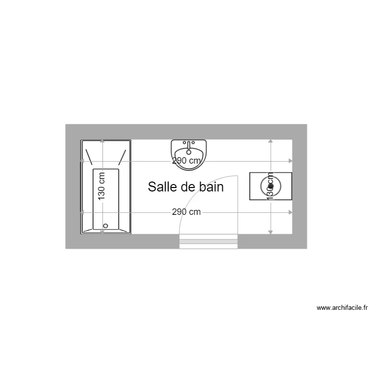 Plan sdb CHAPOT avant travaux. Plan de 