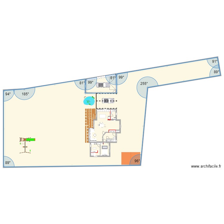 PLAN MAISON RDC PLESTAN plus garage et pergola. Plan de 0 pièce et 0 m2