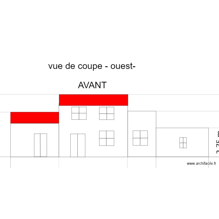 plan de coupe -ouest-. Plan de 0 pièce et 0 m2