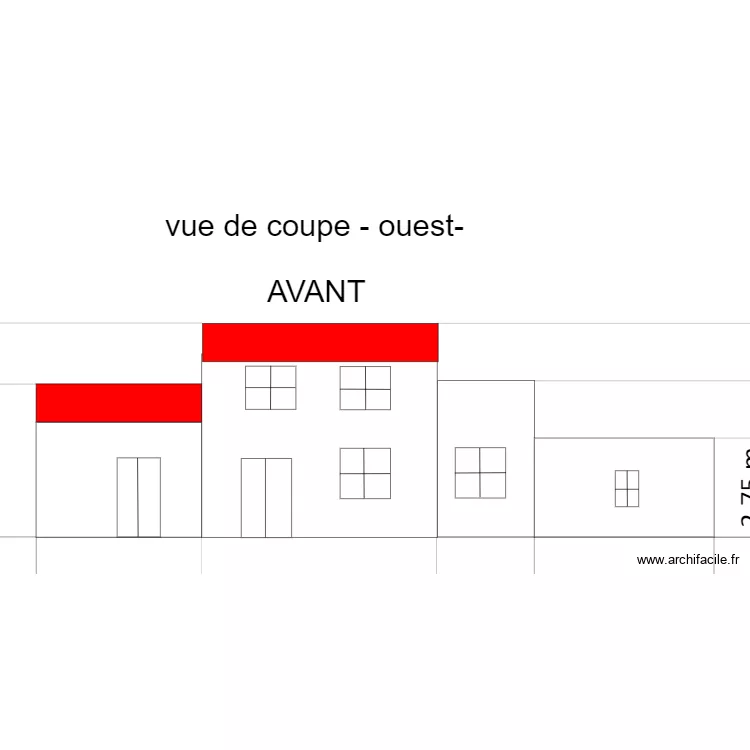 plan de coupe -ouest-. Plan de 