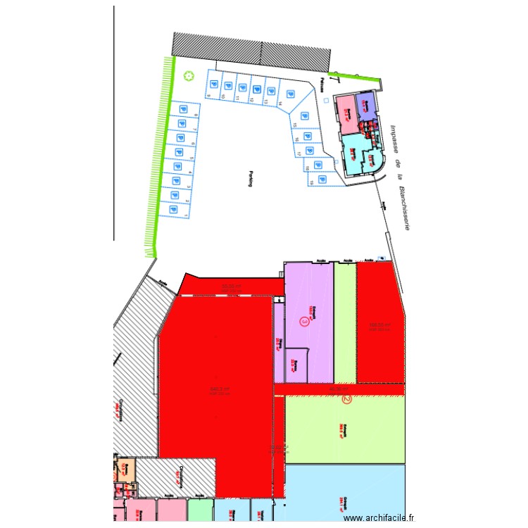 REIMS EMPRISE AU SOL. Plan de 5 pièces et 943 m2