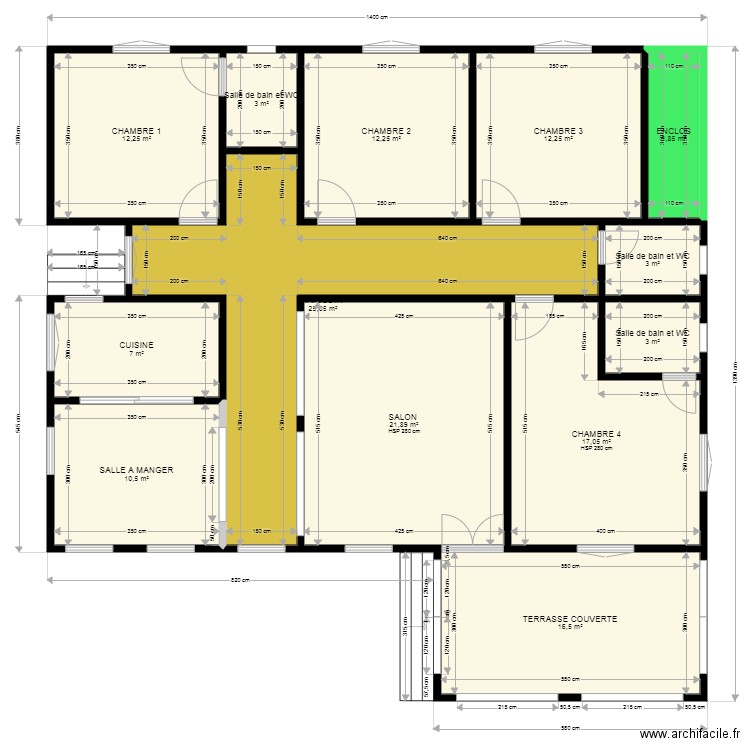 PLAN D'EXECUTION . Plan de 13 pièces et 148 m2