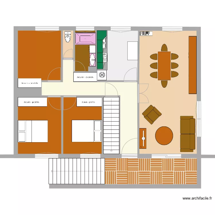 Maison janville avant travaux. Plan de 