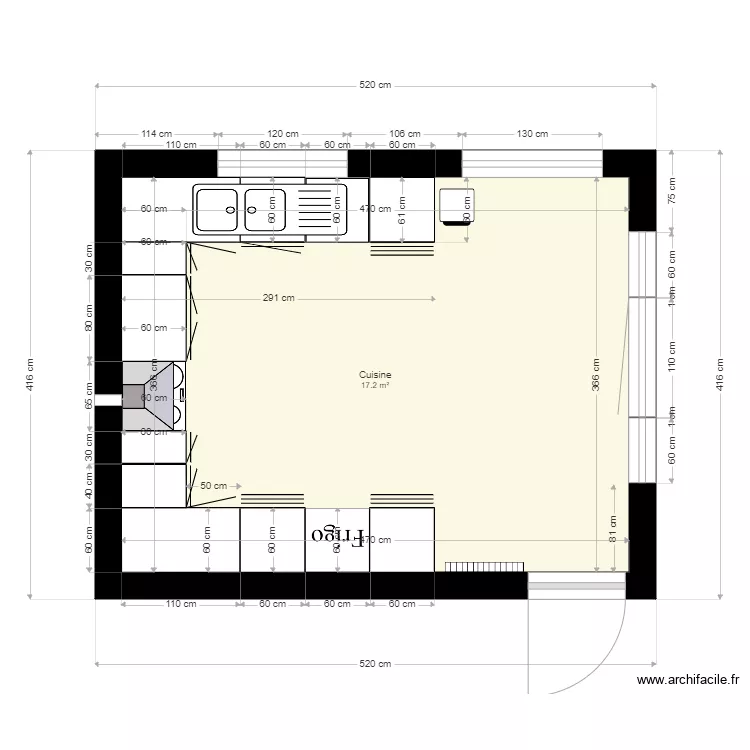 41 r Latour rez - cuisine + meubles. Plan de 41 r Latour rez - cuisine + meubles. Plan de