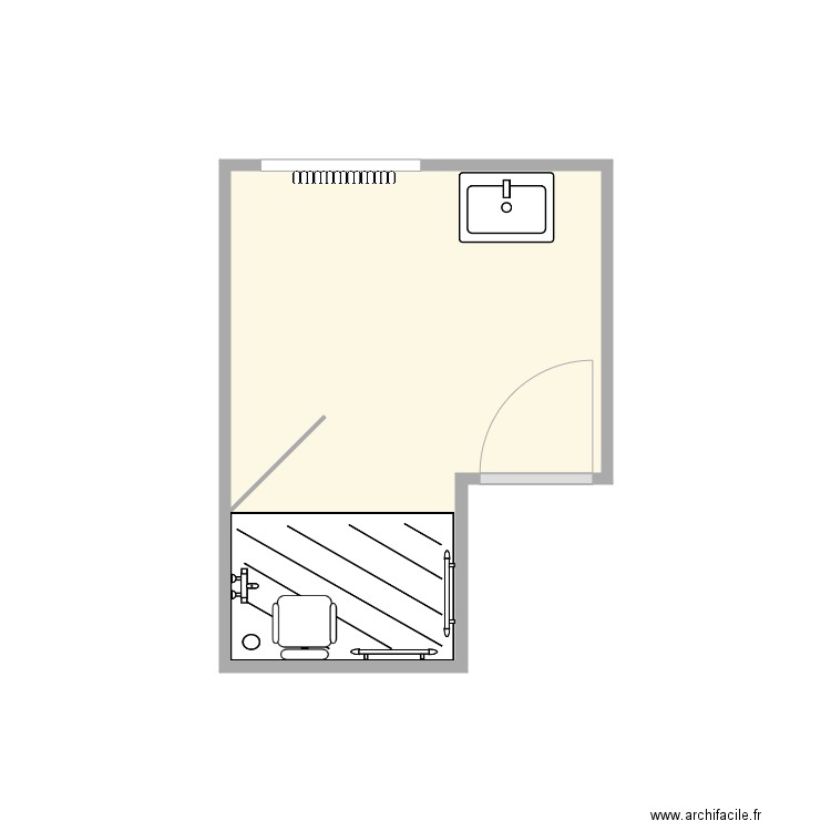 plan après travaux bourasseau. Plan de 1 pièce et 6 m2