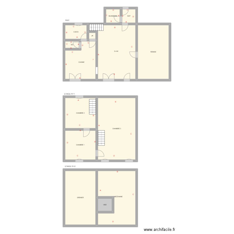 CHAMBRAUD. Plan de 14 pièces et 206 m2