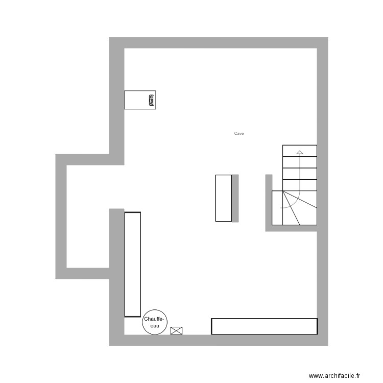 gauvin R-1. Plan de 1 pièce et 33 m2