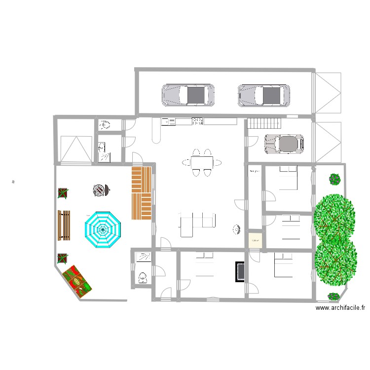 plan fradin. Plan de 1 pièce et 1 m2