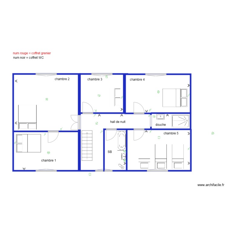 Bâtiment principal étage. Plan de 0 pièce et 0 m2