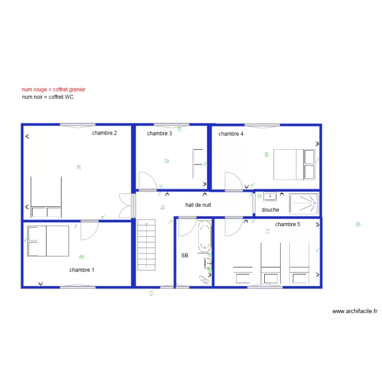 B&acirc;timent principal &eacute;tage. Plan de 