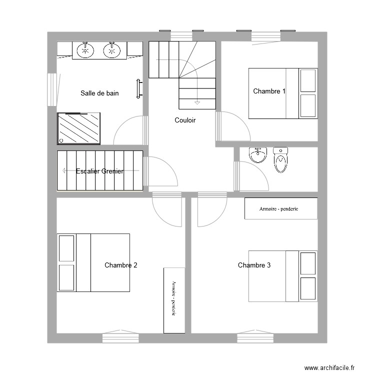 Projet Immobilier 1er Etage. Plan de 0 pièce et 0 m2