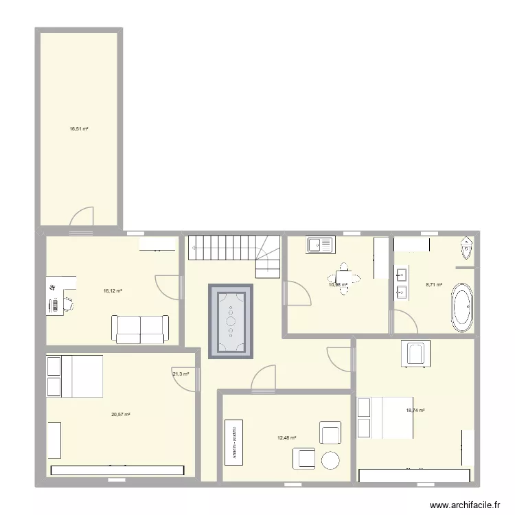 Haut. Plan de 8  et 149 m²