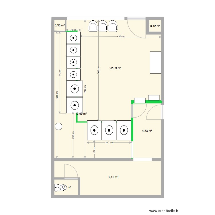 LINAS. Plan de 7 pièces et 53 m2