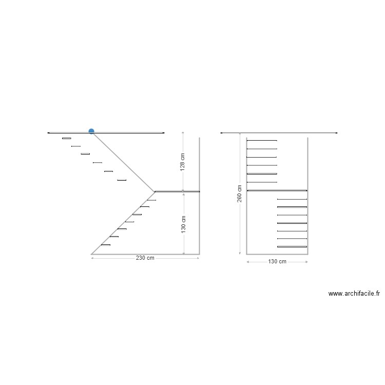 Escalier quart tournant. Plan de 0 pièce et 0 m2