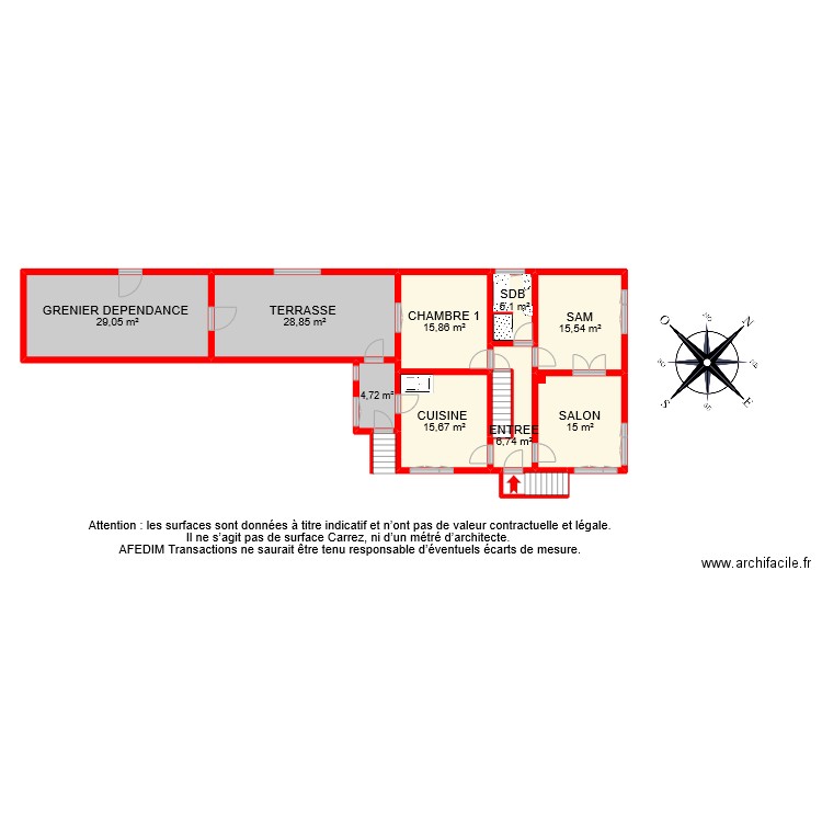 BI 8497 RDC. Plan de 11 pièces et 141 m2