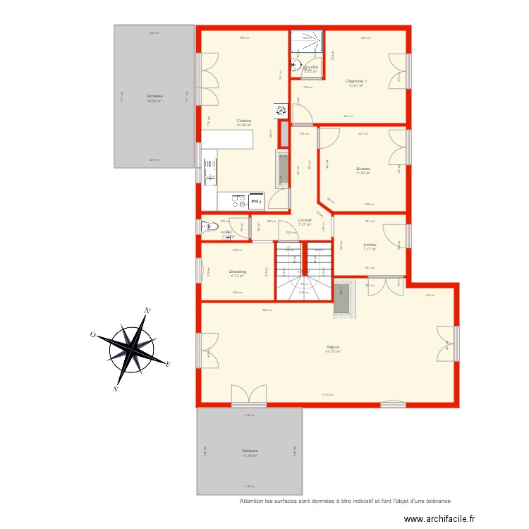 BI 4375 rdc  côté. Plan de 0 pièce et 0 m2