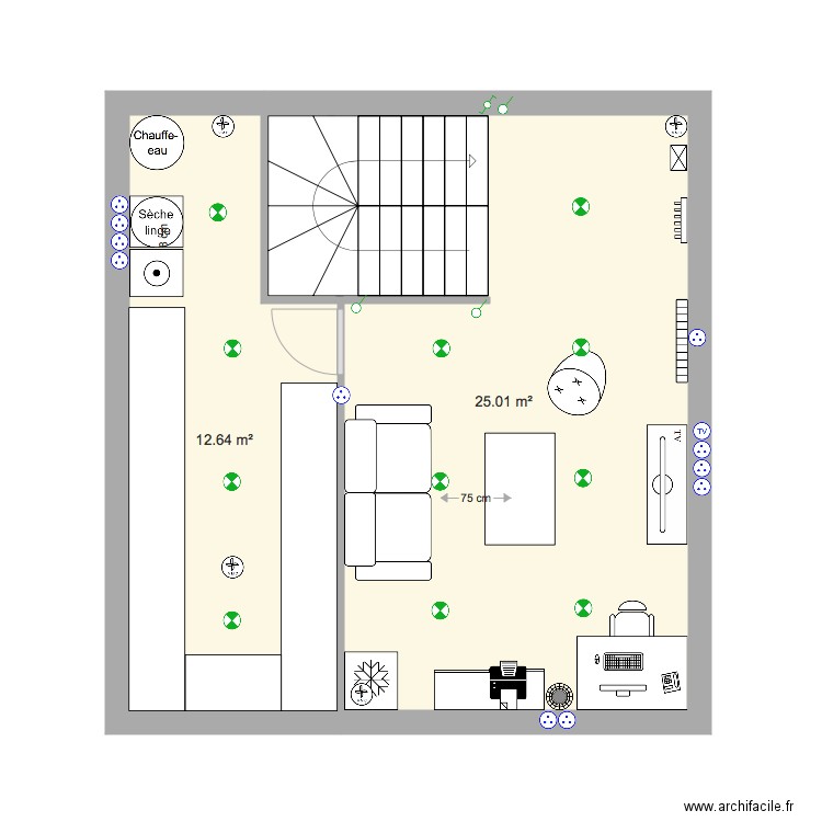 plan sous sol2. Plan de 0 pièce et 0 m2