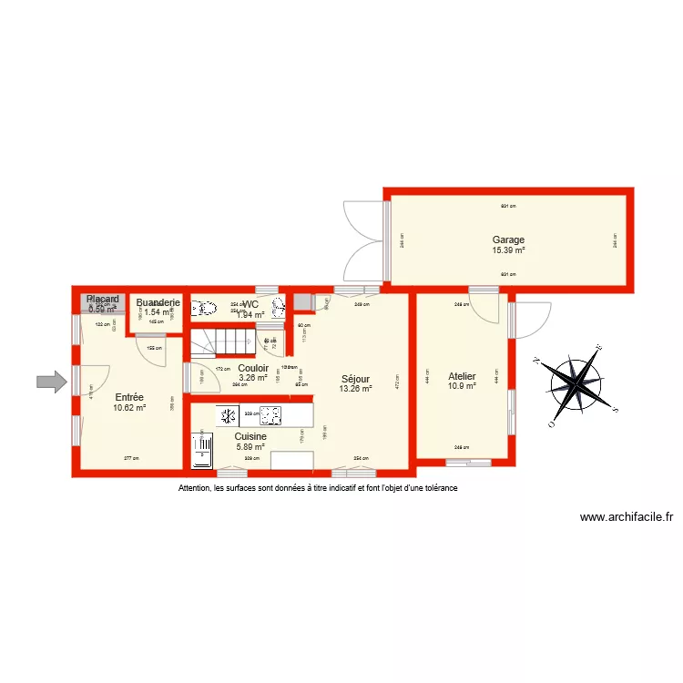 BI 5003 rdc c&ocirc;t&eacute;. Plan de 