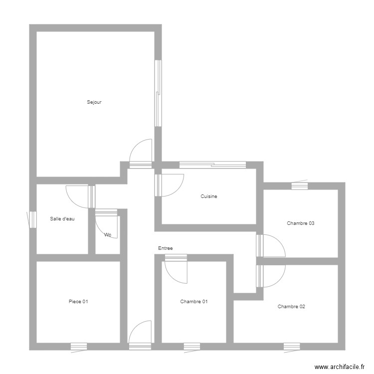 350601196. Plan de 9 pièces et 77 m2