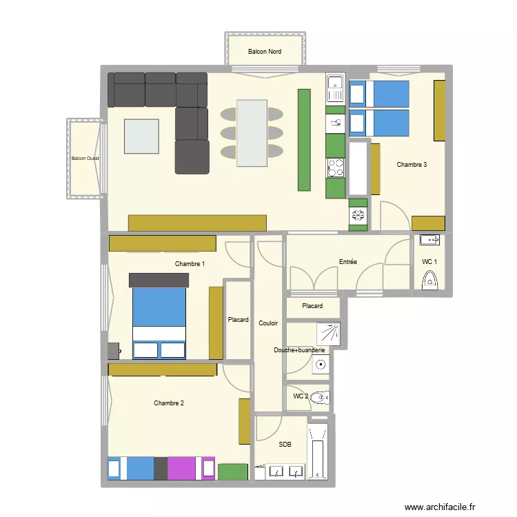 Versailles V2. Plan de 16  et 102 m²