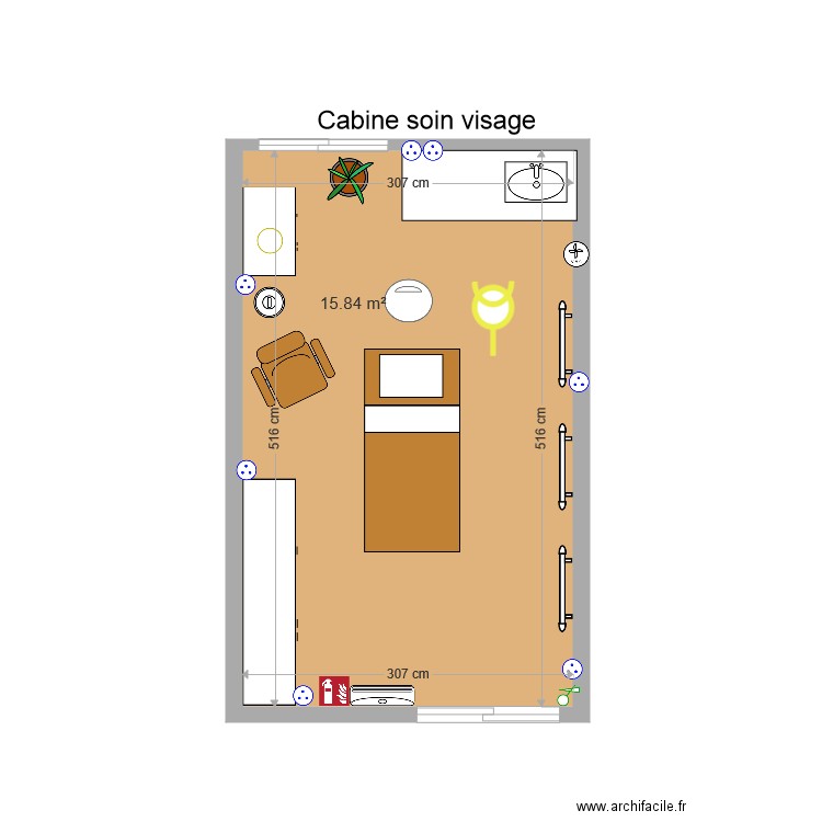 Cabine soin visage 6. Plan de 0 pièce et 0 m2