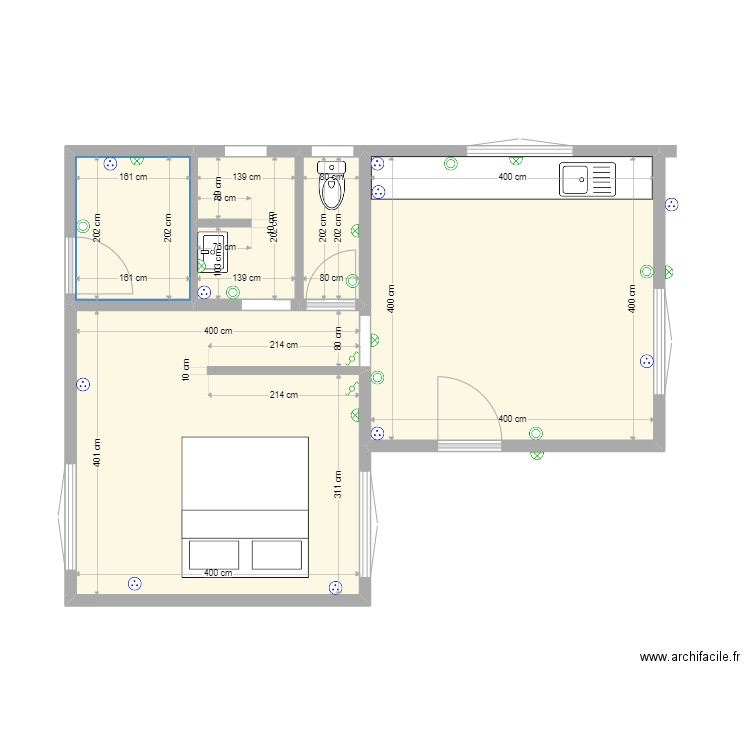 malicounda elec. Plan de 5 pièces et 39 m2