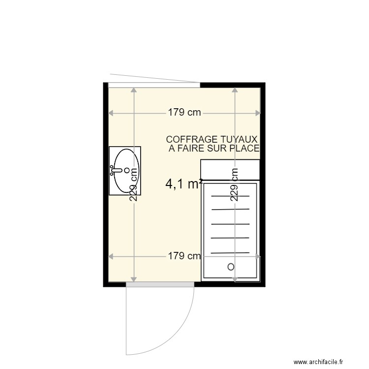 LENFLE STEPHANIE . Plan de 1 pièce et 4 m2