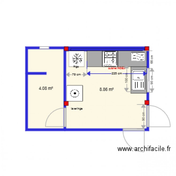 CUISINE variante 1. Plan de 0 pièce et 0 m2