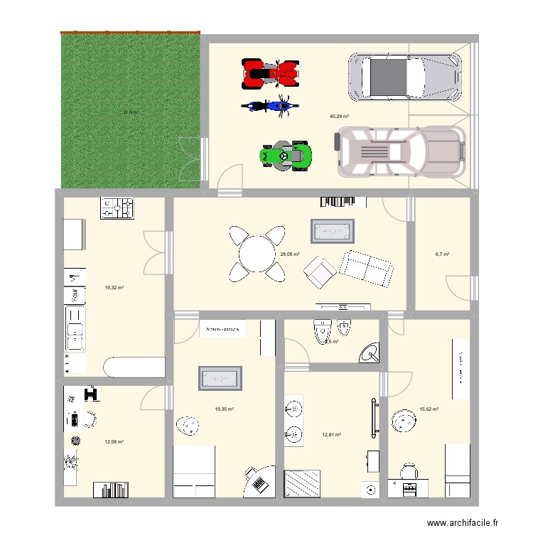 Maison. Plan de 9 pièces et 159 m2